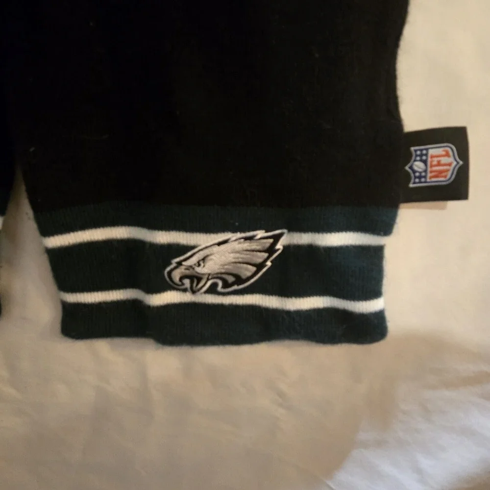 Vintage Philadelphia Eagles Scarf Black,‎ Green & White Stripe W/Eagle 70